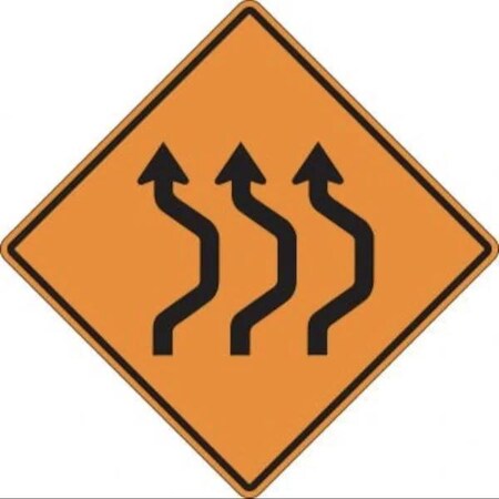 Accuform RIGID CONSTRUCT ION SIGN THREE LANE FRK486DP FRK486DP